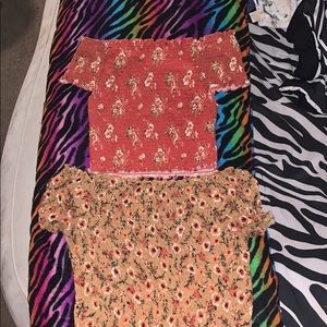 2 Off The Shoulder Crop Tops.